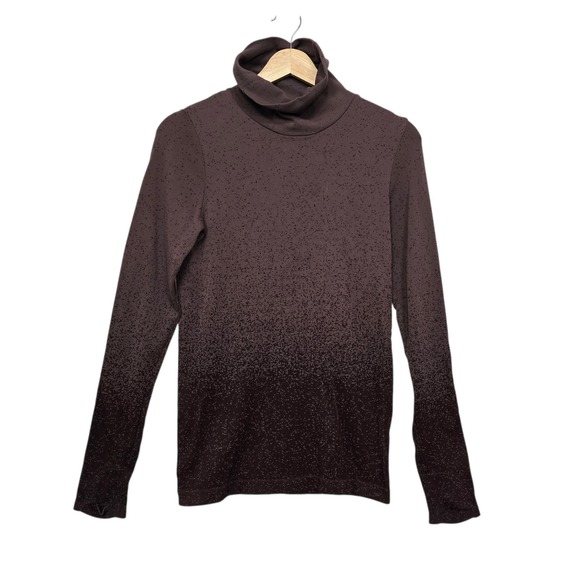 Athleta Sweaters - Athleta Momentum Ombre Ribbed Turtleneck Top Brown Black Long Sleeve 631825 M